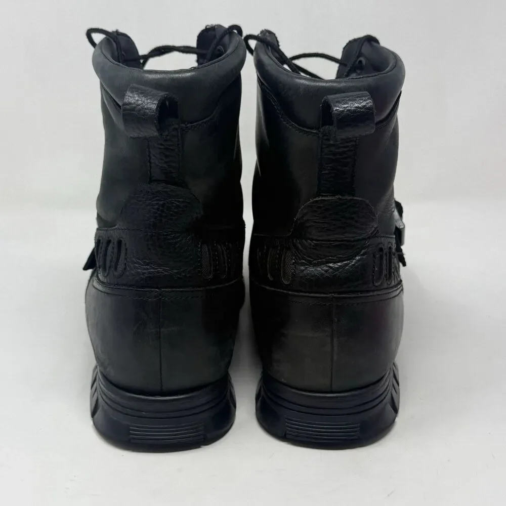 Polo Ralph Lauren Kilworth Duck Boots  Mens 13 Black Leather Zip Buckle Vintage